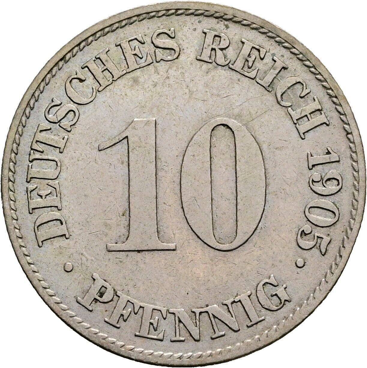10 Pfennig 1905 J – Vorderseite