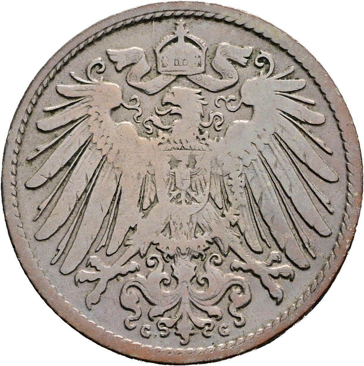 10 Pfennig 1893 G – Rückseite
