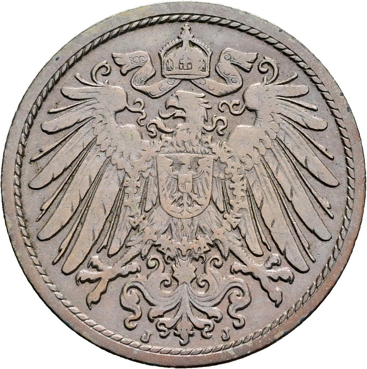 10 Pfennig 1905 J – Rückseite