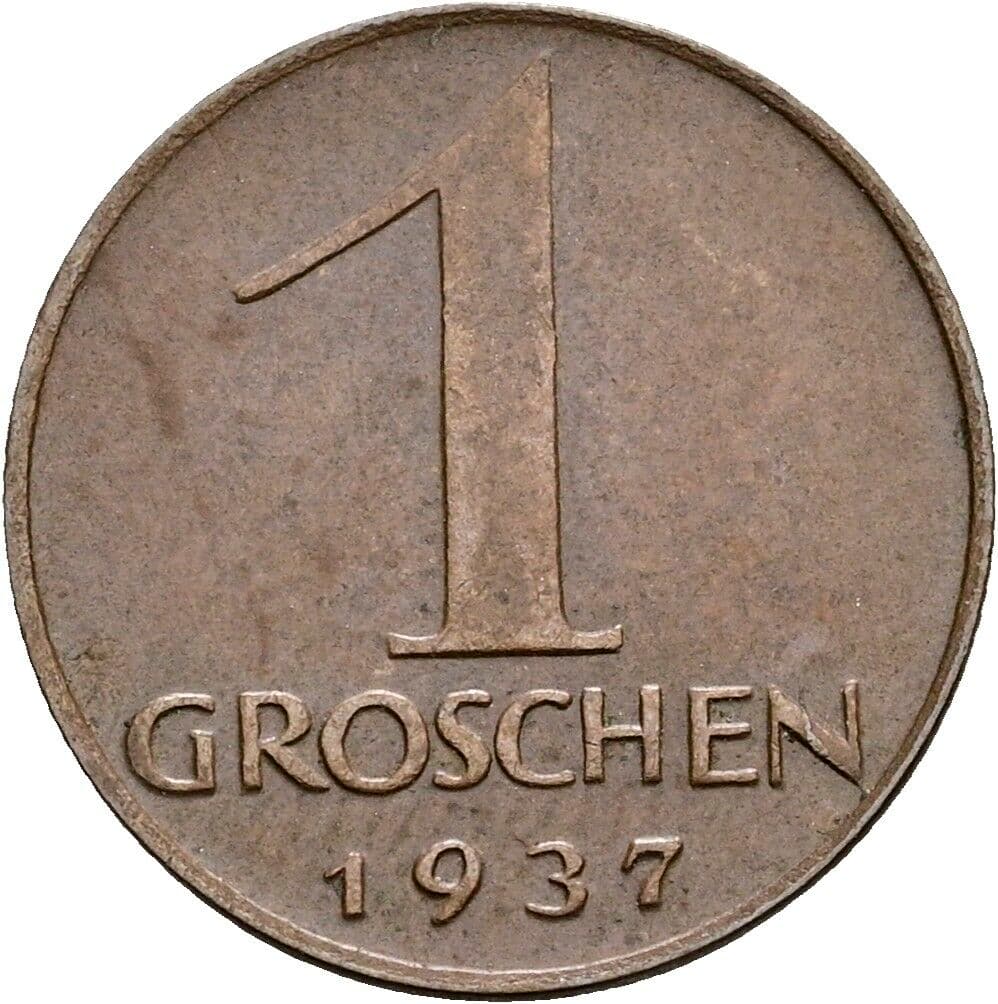 1 Groschen 1937 – Vorderseite