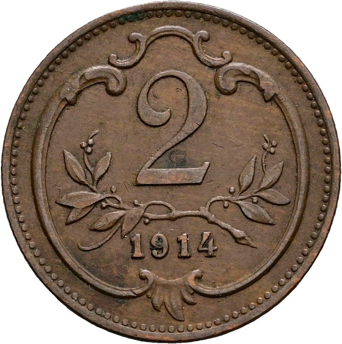 2 Heller Franz Joseph I. 1848-1916 1914 – Vorderseite
