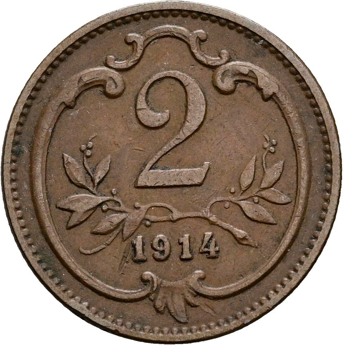 2 Heller Franz Joseph I. 1848-1916 1914 – Vorderseite