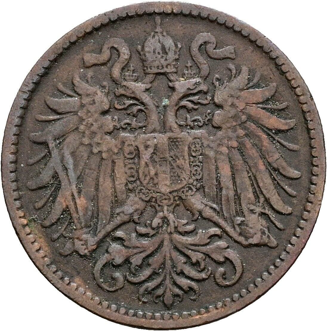 2 Heller Franz Joseph I. 1848-1916 1899 – Rückseite