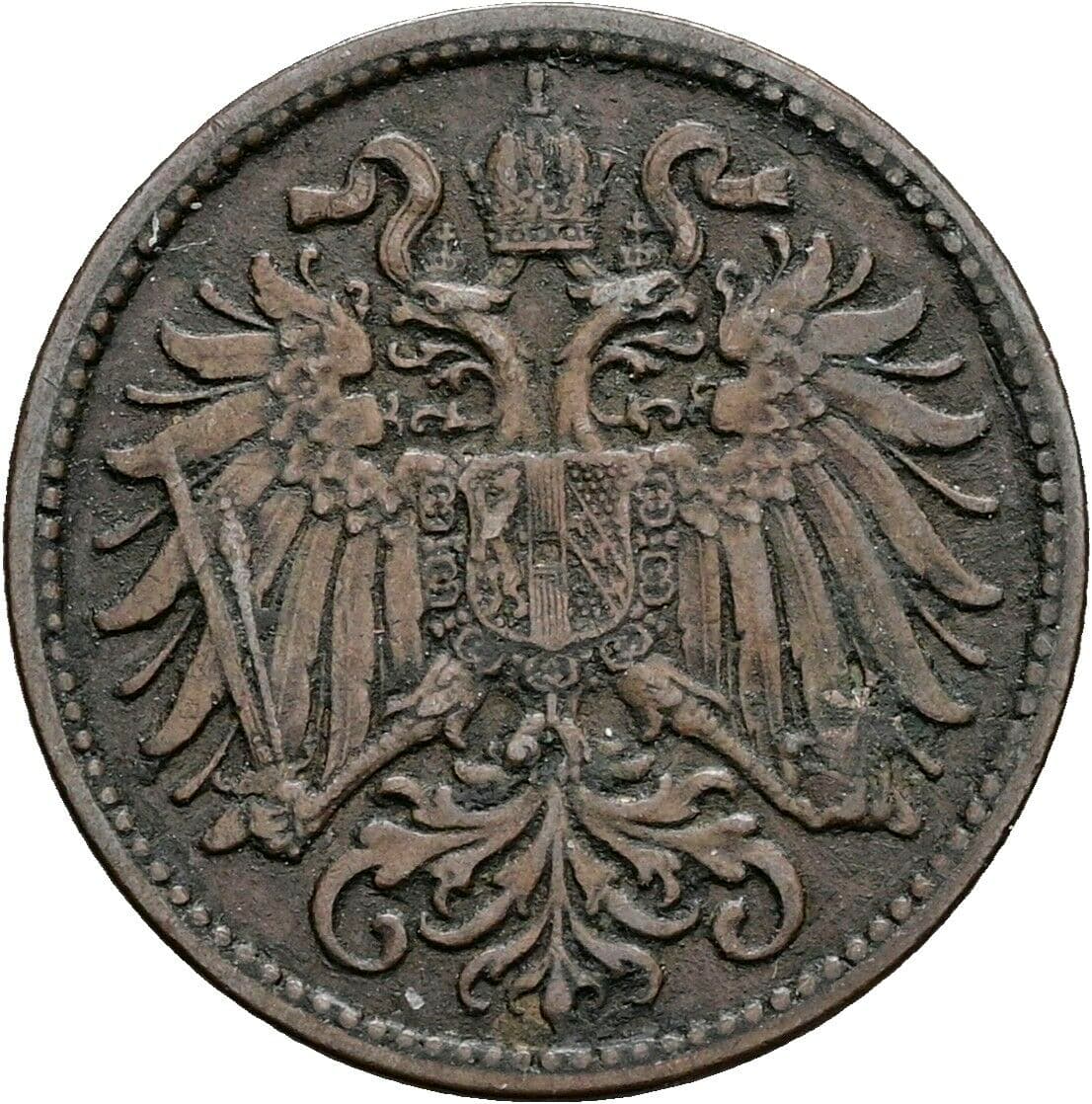 2 Heller Franz Joseph I. 1848-1916 1896 – Rückseite
