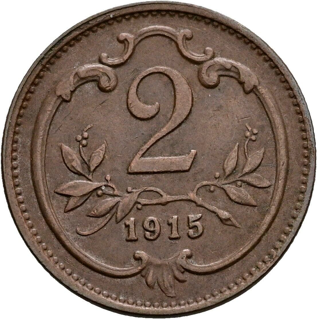2 Heller Franz Joseph I. 1848-1916 1915 – Vorderseite
