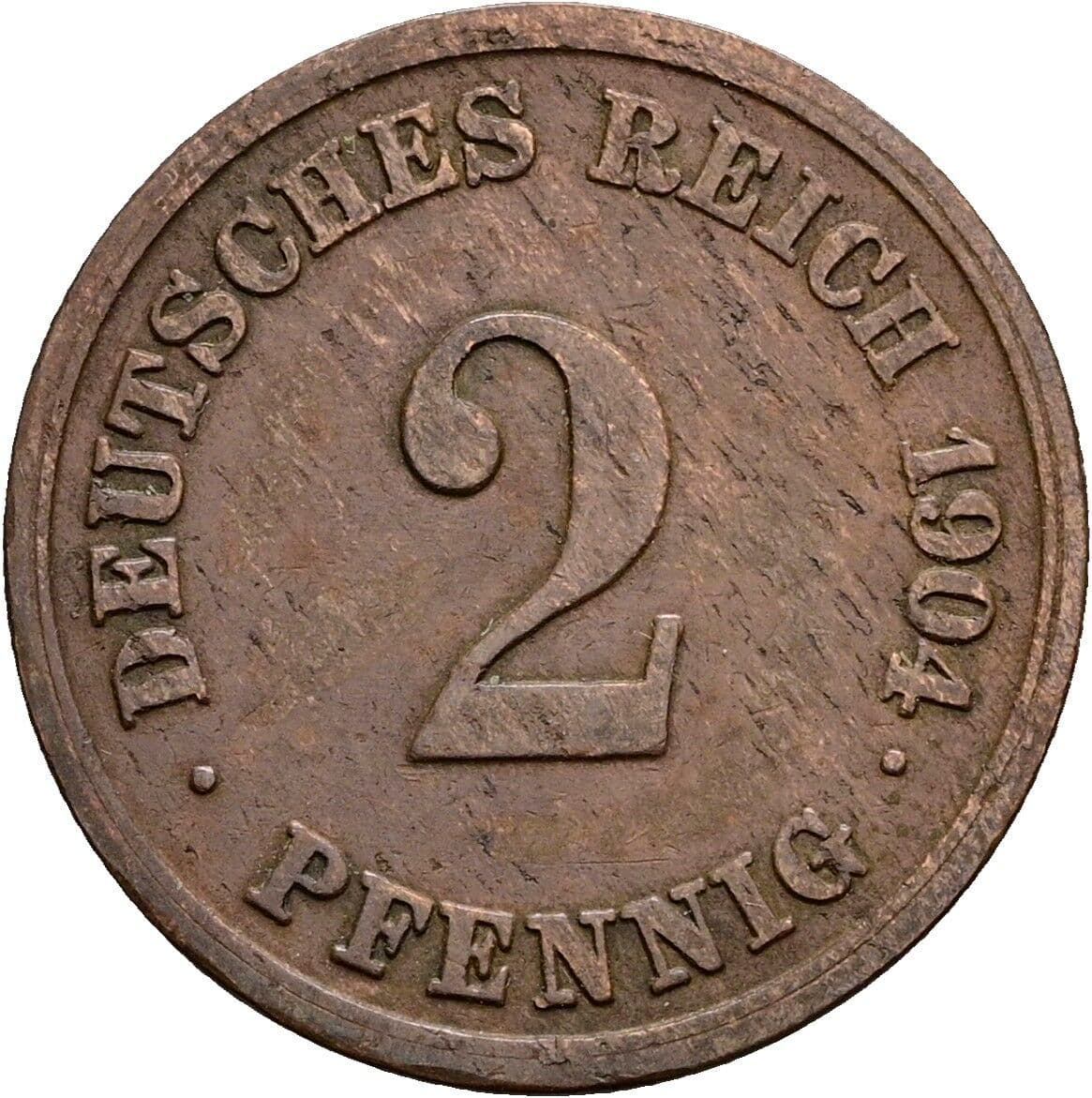 2 Pfennig 1904 E – Vorderseite
