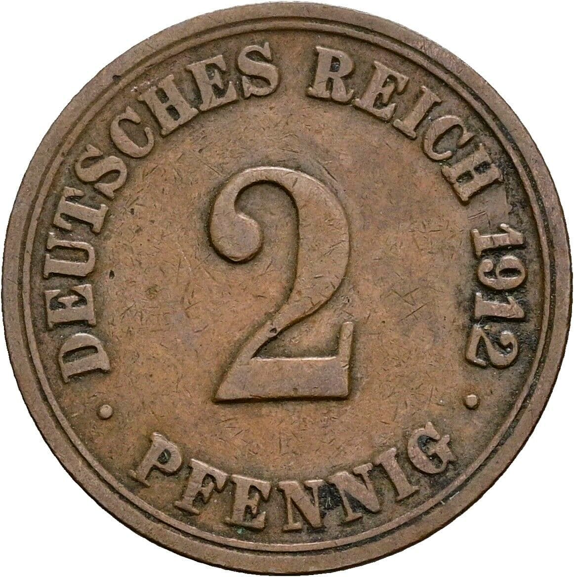 2 Pfennig 1912 A – Vorderseite