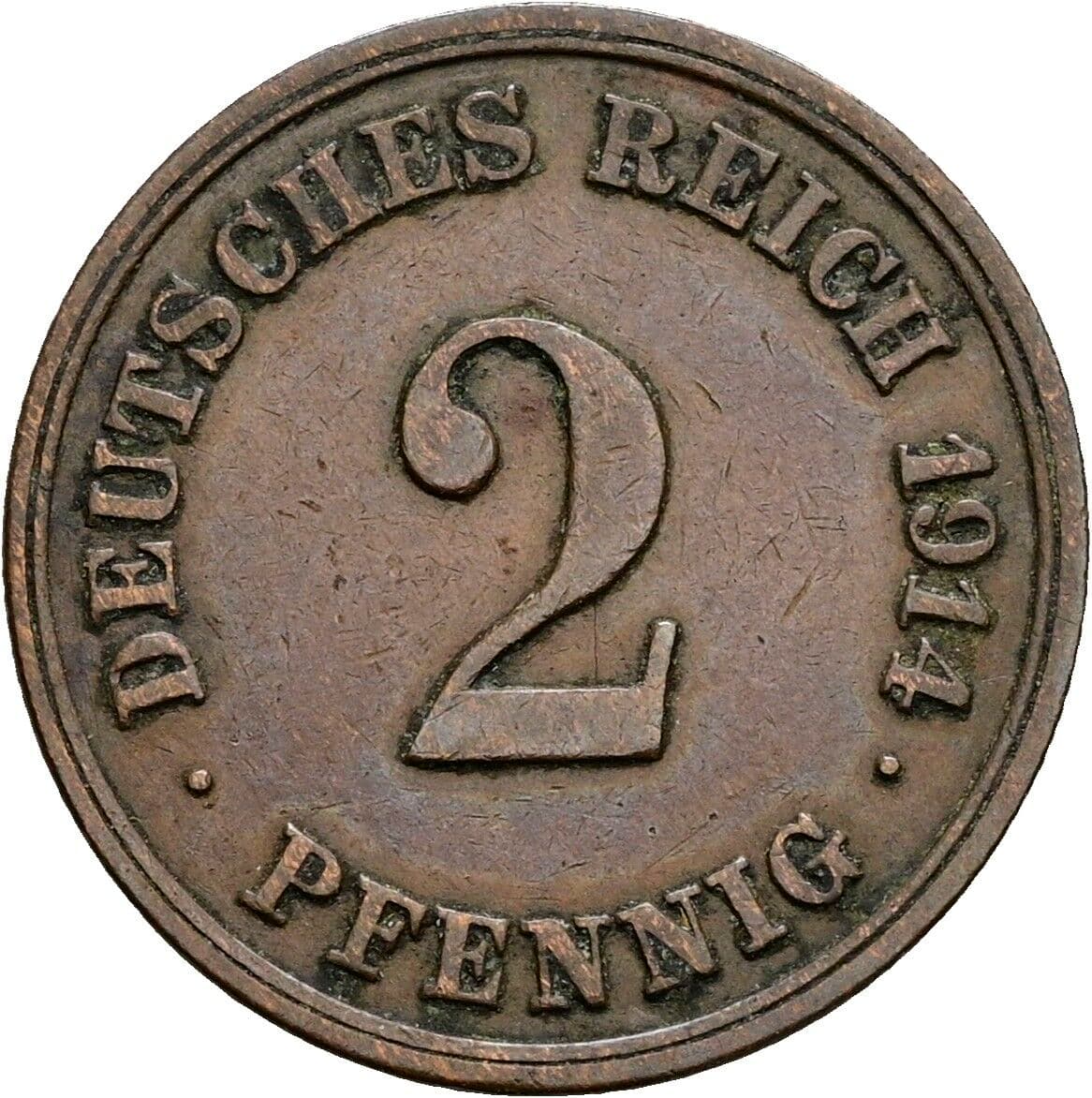 2 Pfennig 1914 E – Vorderseite
