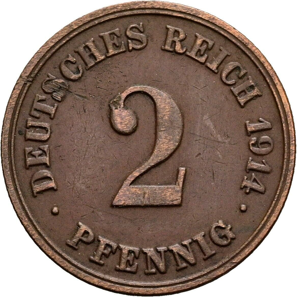 2 Pfennig 1914 E – Vorderseite