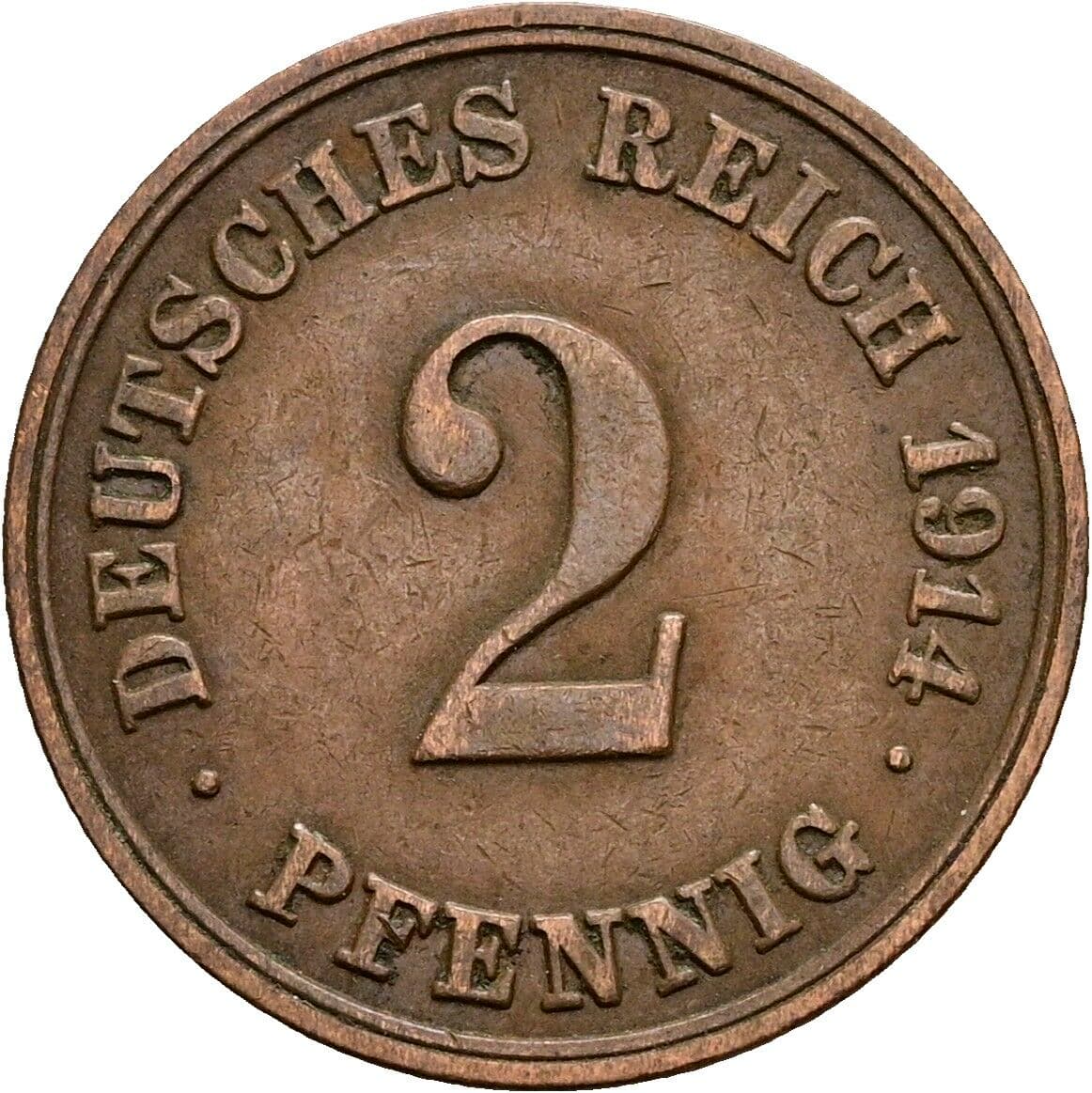 2 Pfennig 1914 E – Vorderseite
