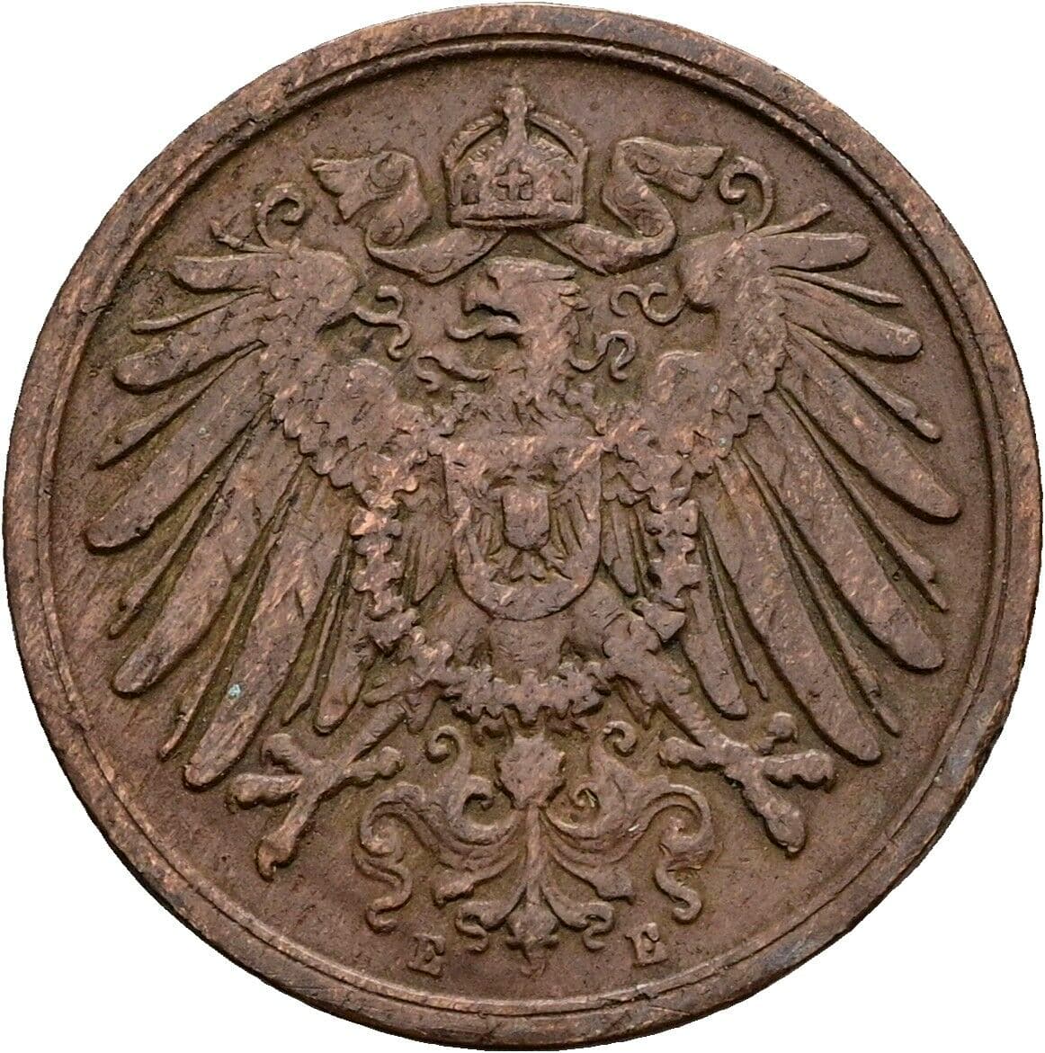 2 Pfennig 1904 E – Rückseite