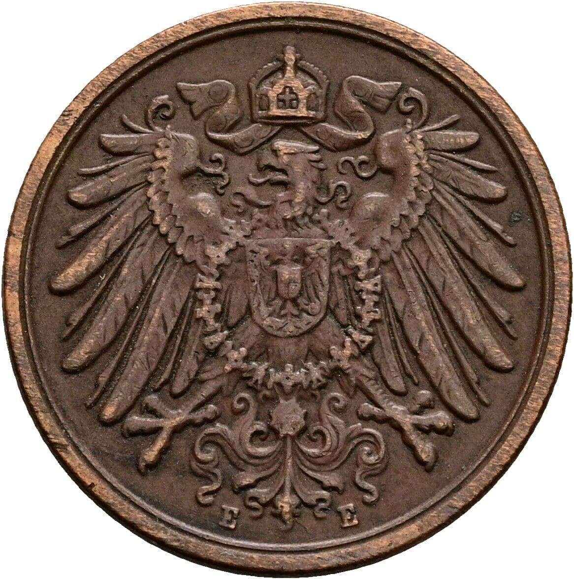 2 Pfennig 1914 E – Rückseite