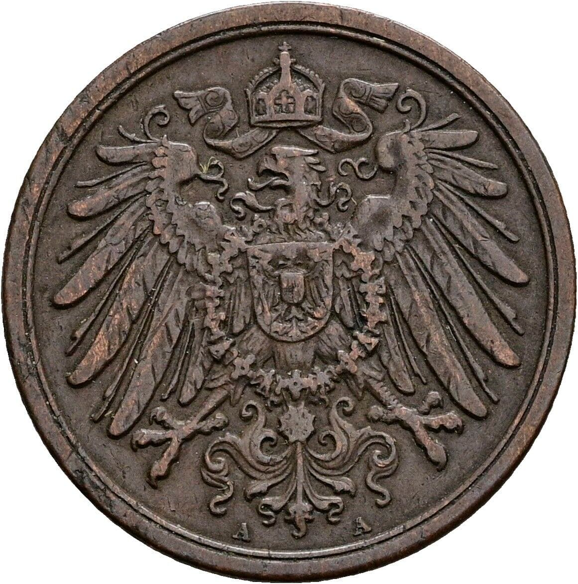 2 Pfennig 1907 A – Rückseite