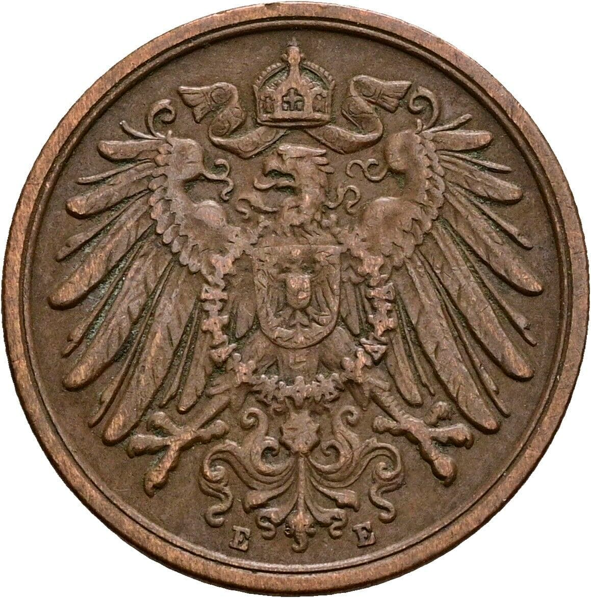 2 Pfennig 1914 E – Rückseite