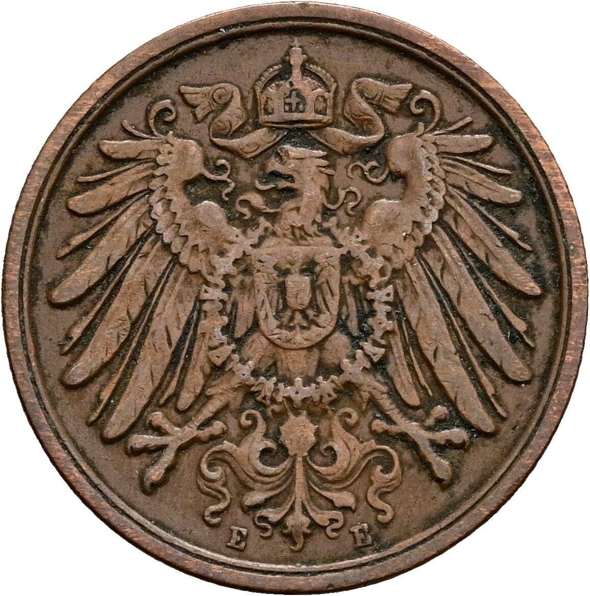 2 Pfennig 1914 E – Rückseite
