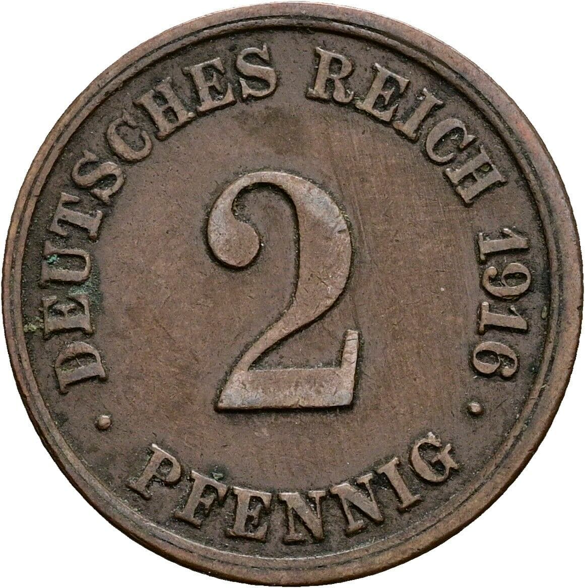 2 Pfennig 1916 F – Vorderseite