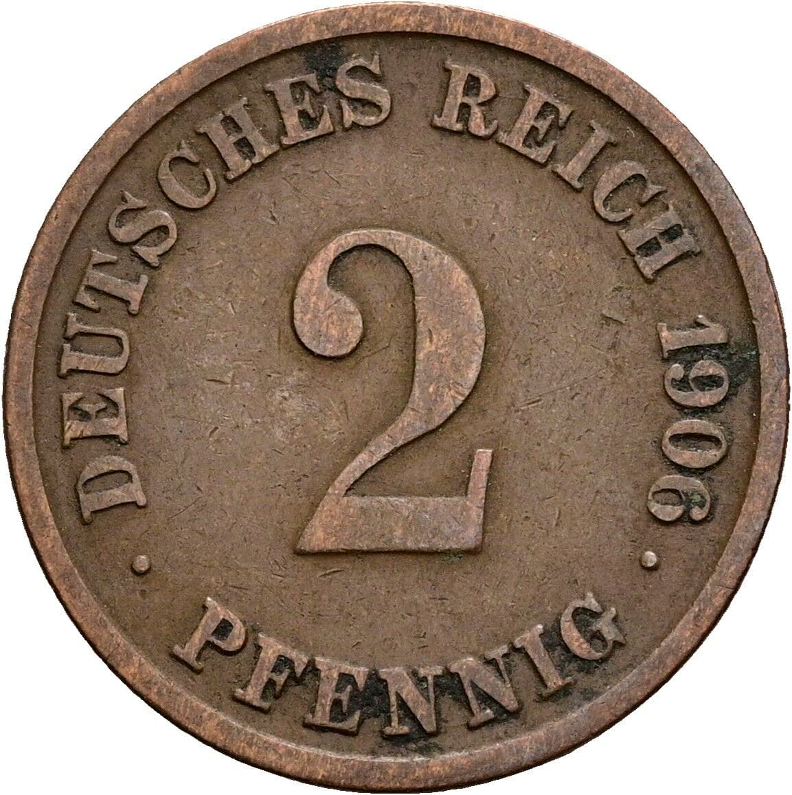 2 Pfennig 1906 G – Vorderseite
