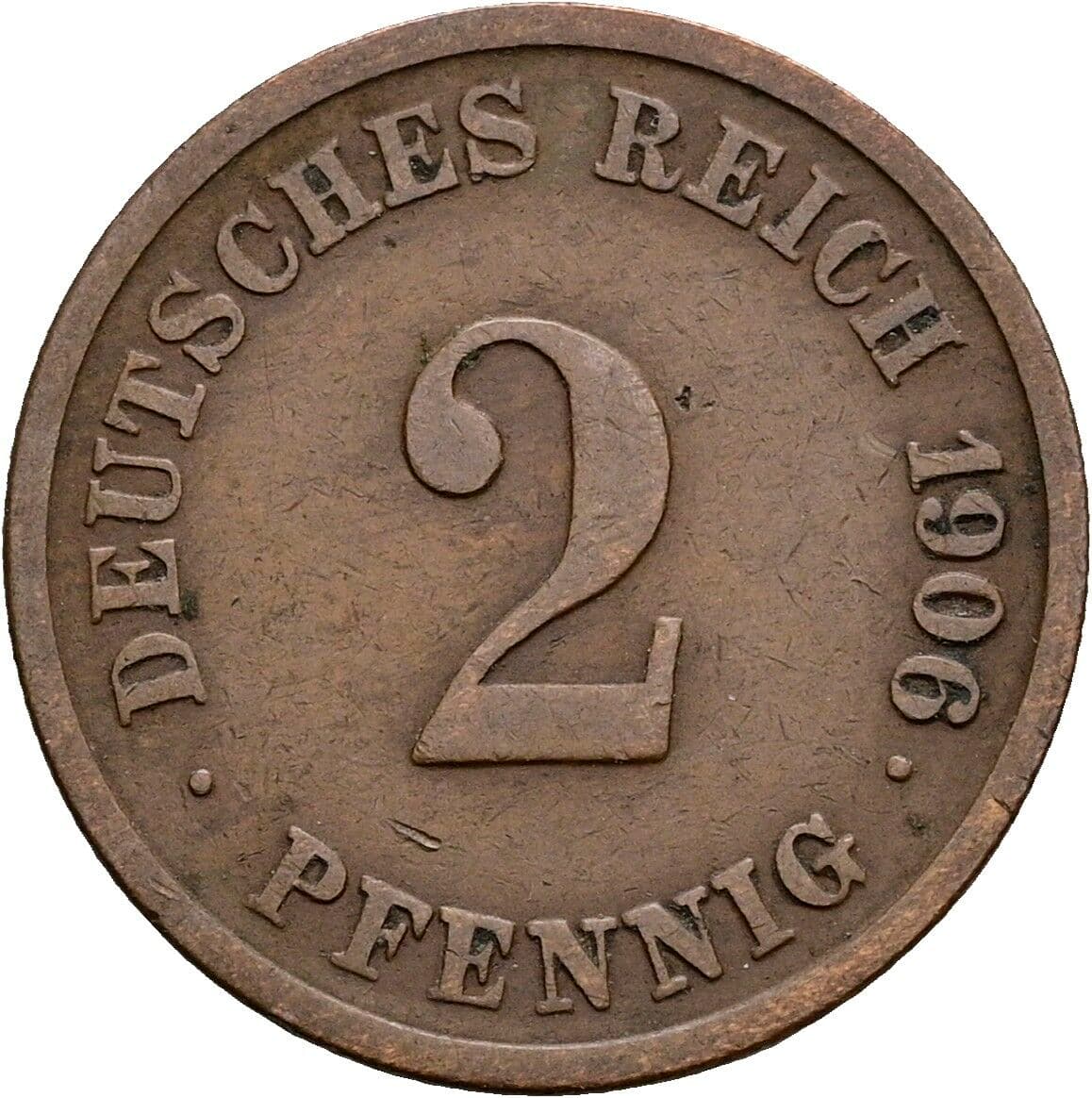 2 Pfennig 1906 G – Vorderseite