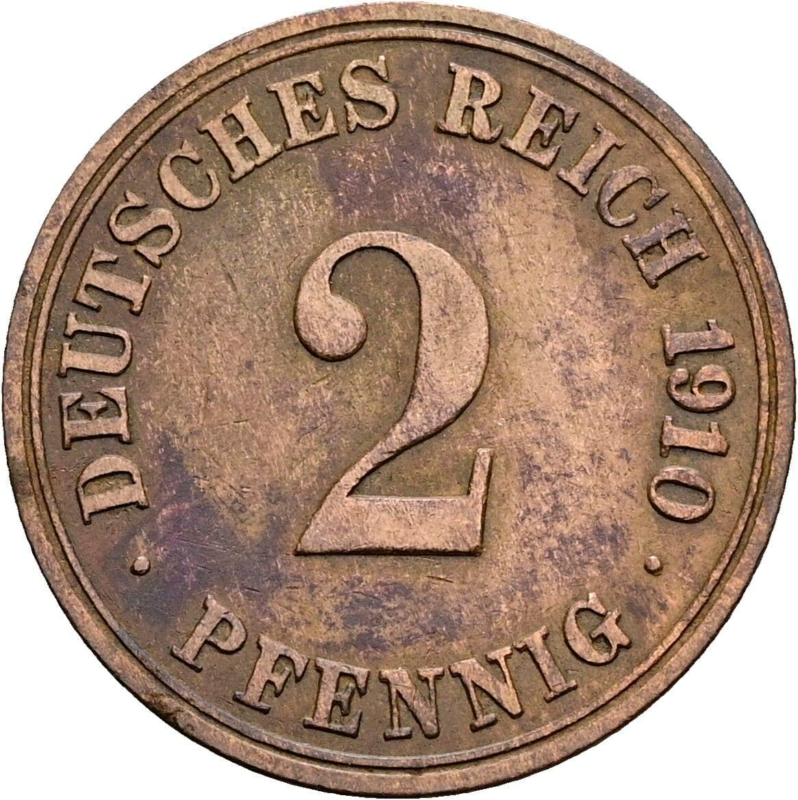 2 Pfennig 1910 A – Vorderseite