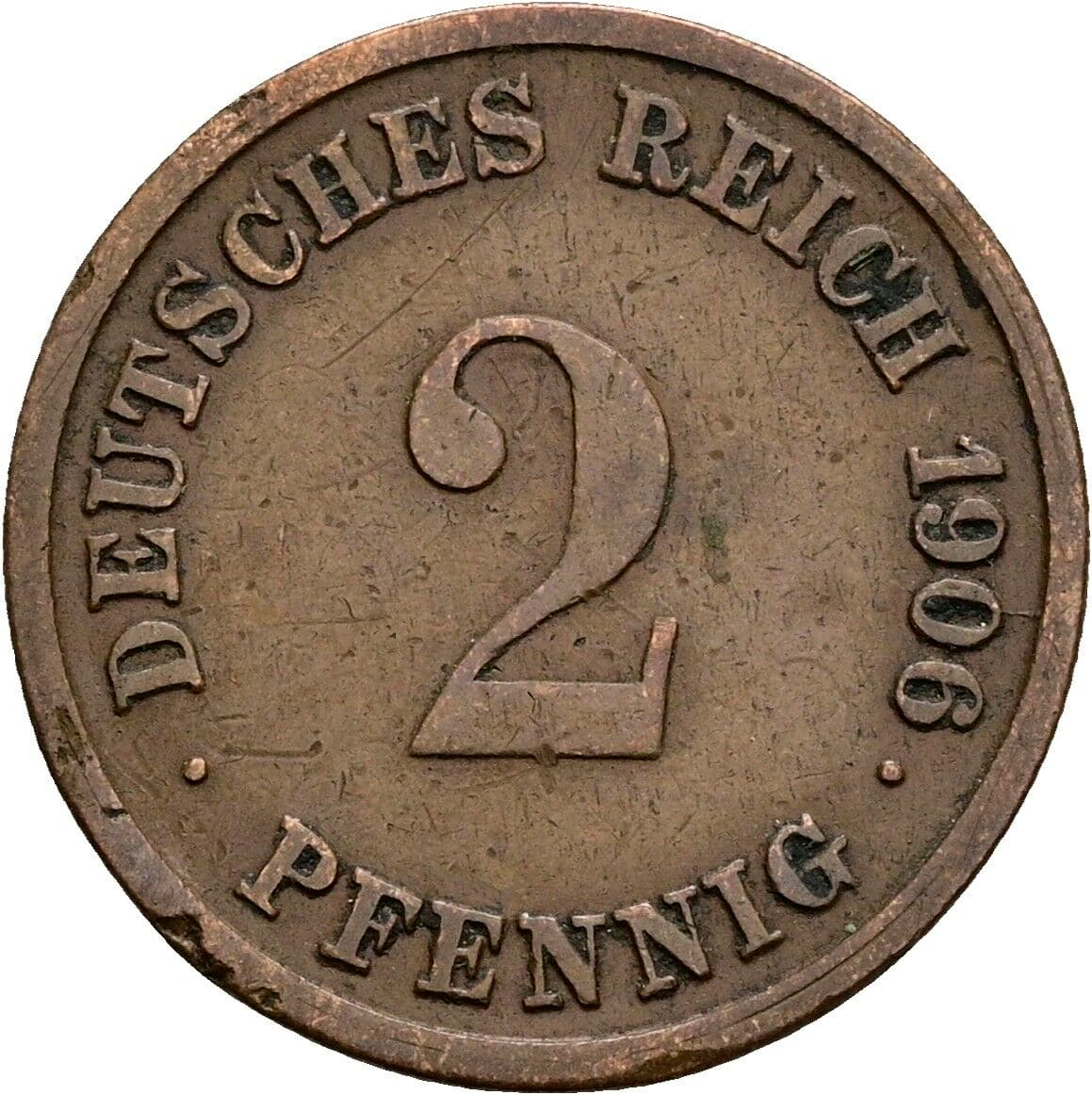 2 Pfennig 1906 G – Vorderseite