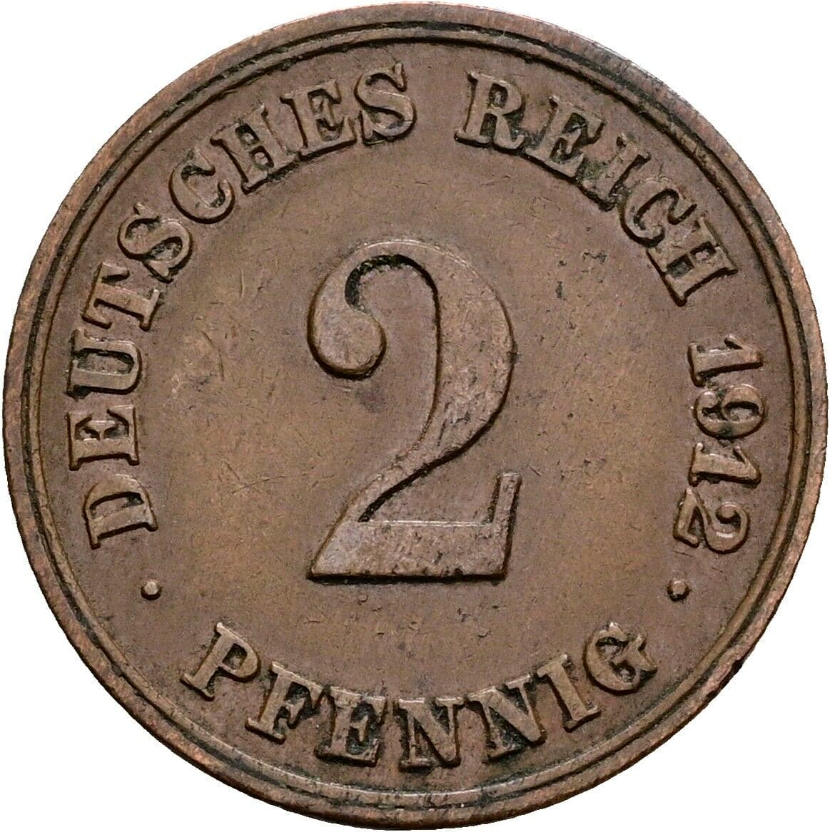 2 Pfennig 1912 E – Vorderseite
