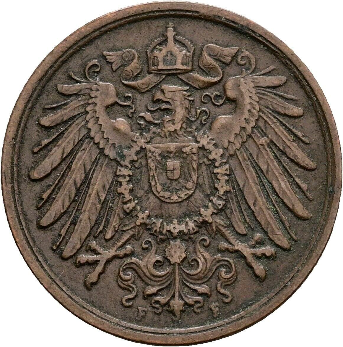 2 Pfennig 1916 F – Rückseite