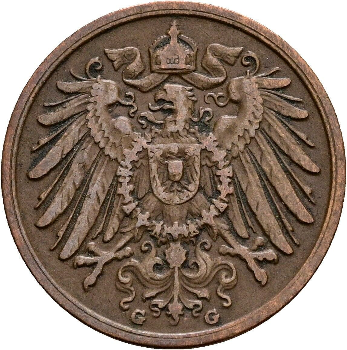 2 Pfennig 1906 G – Rückseite