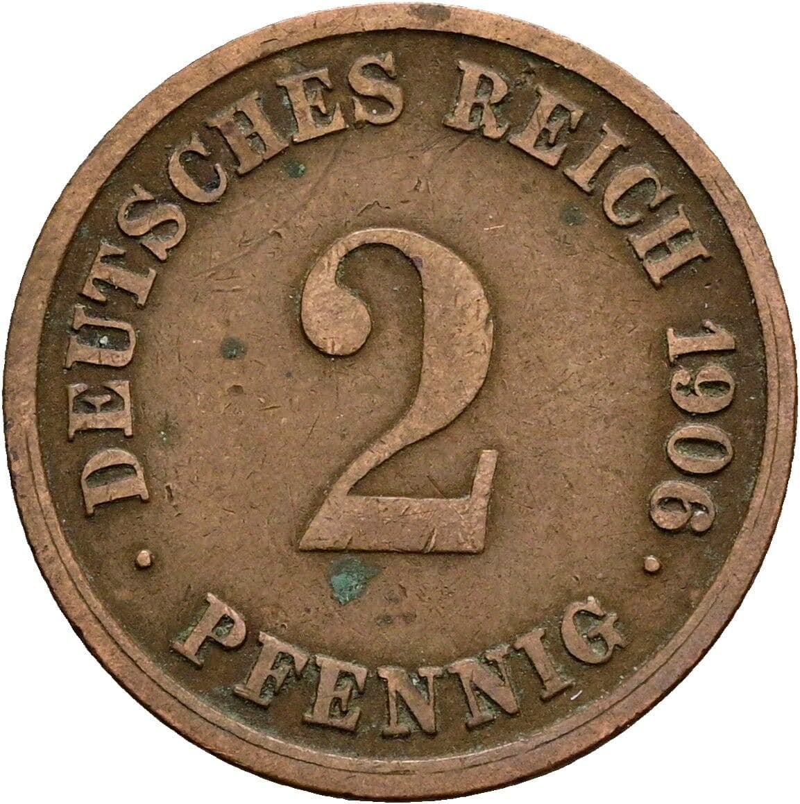 2 Pfennig 1906 G – Vorderseite