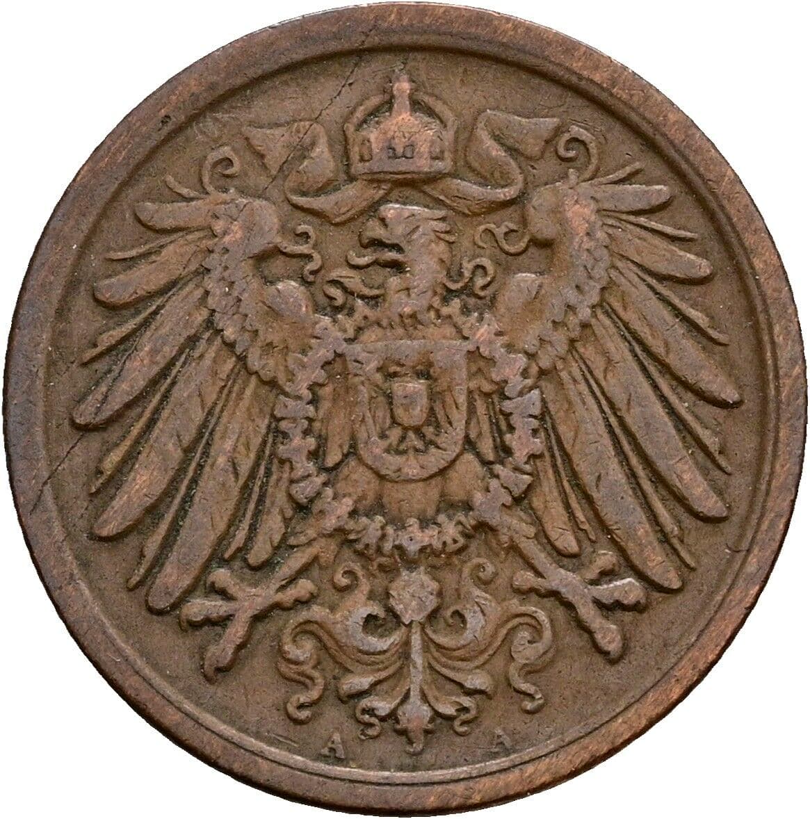 2 Pfennig 1907 A – Rückseite