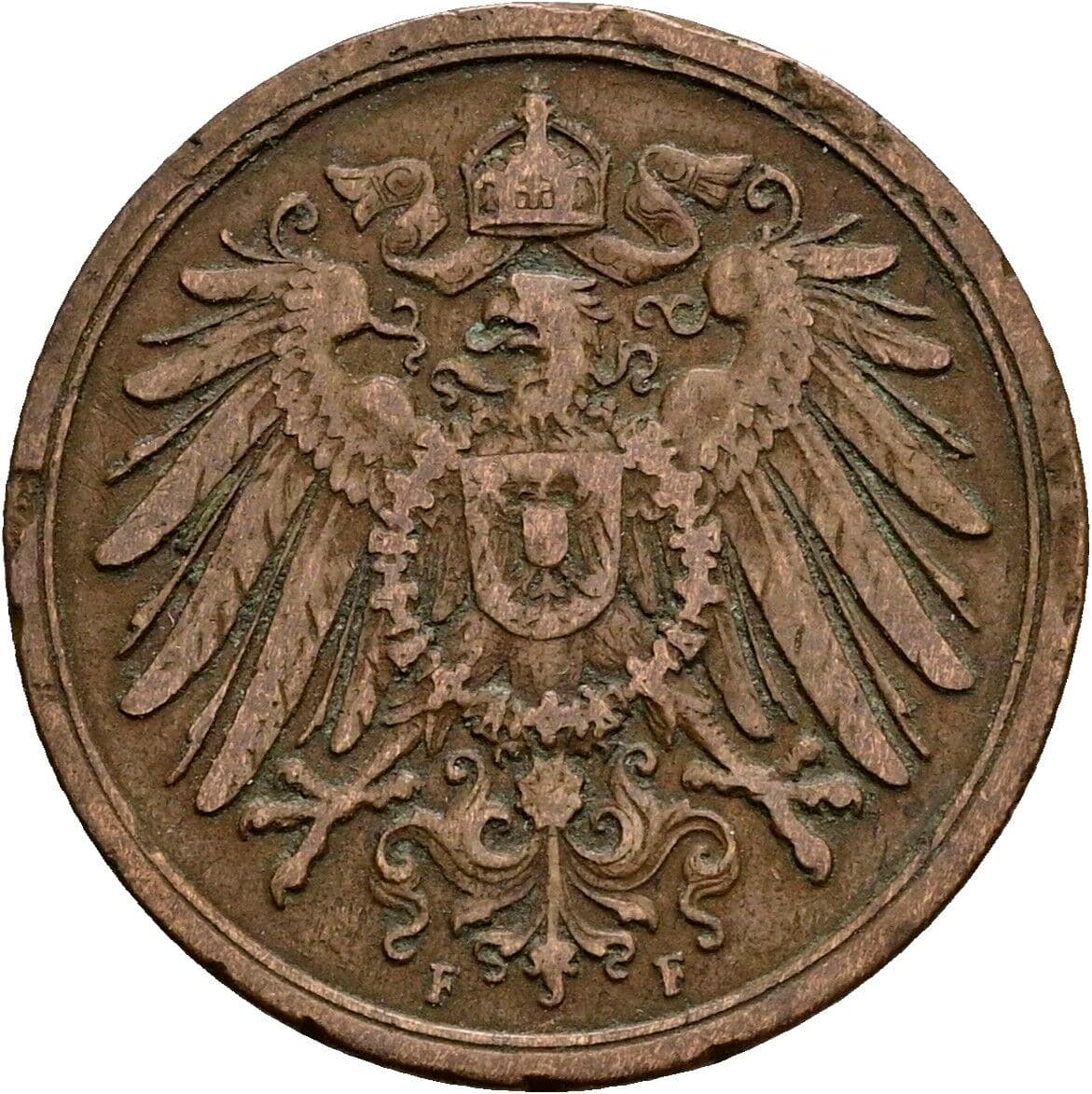 2 Pfennig 1905 F – Rückseite