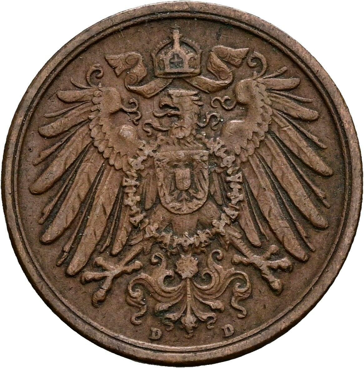 2 Pfennig 1916 D – Rückseite