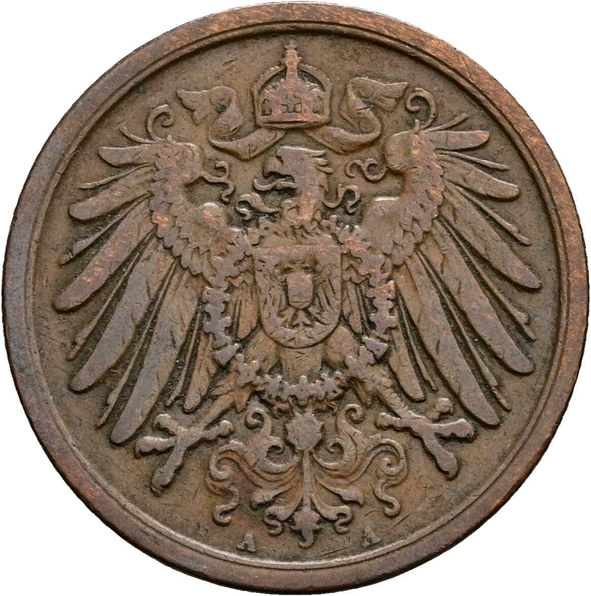 2 Pfennig 1910 A – Rückseite