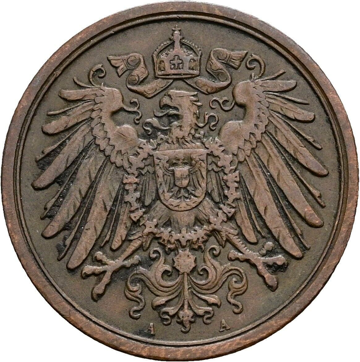 2 Pfennig 1910 A – Rückseite