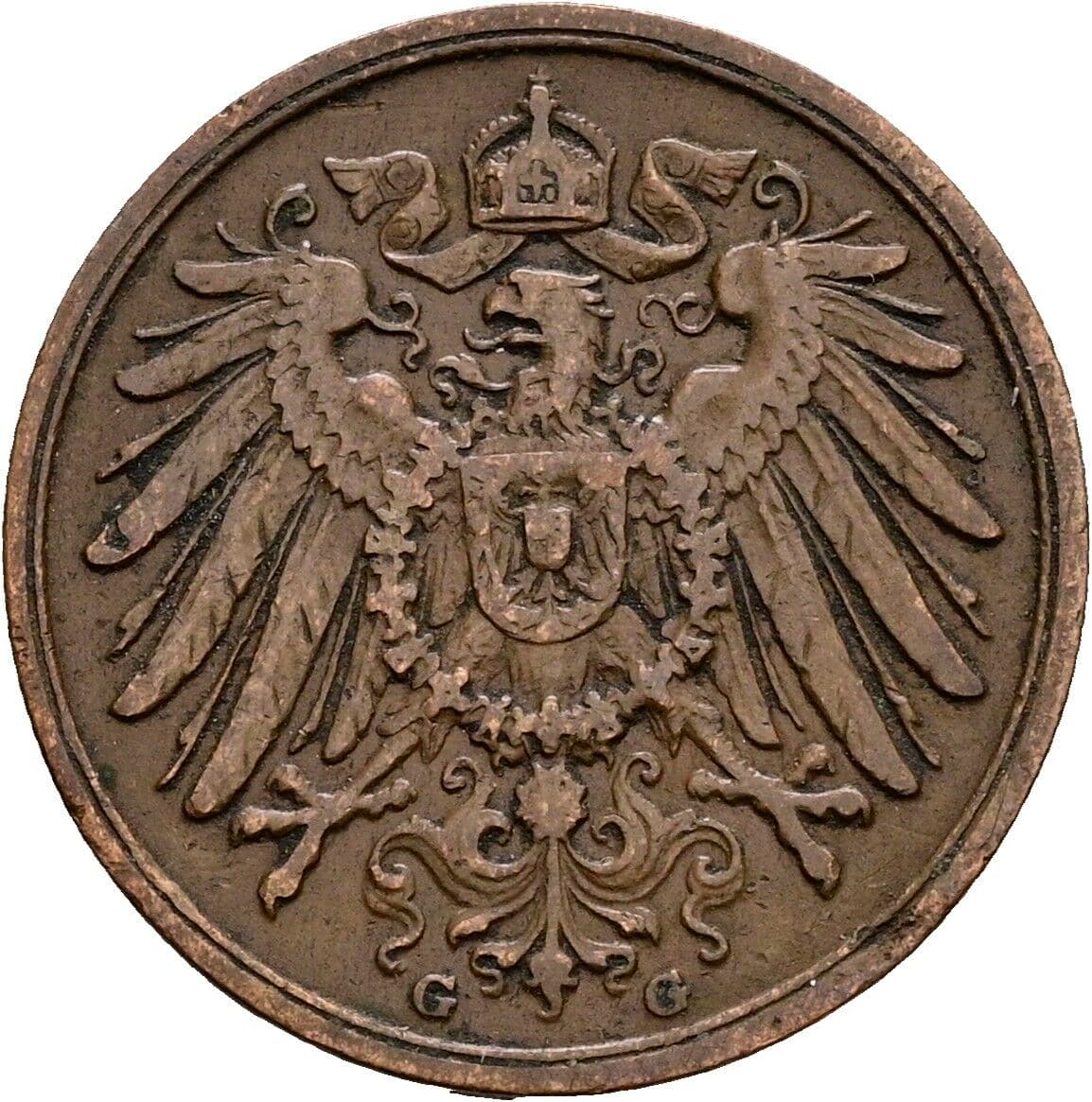 2 Pfennig 1906 G – Rückseite