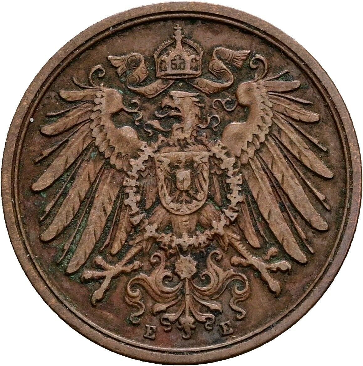 2 Pfennig 1906 E – Rückseite