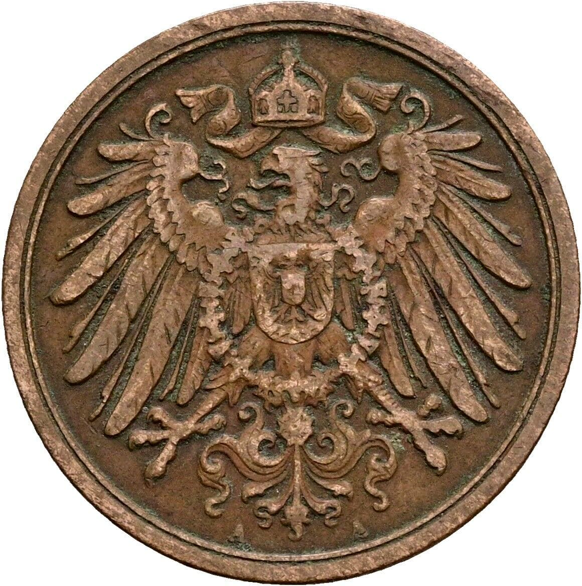 2 Pfennig 1910 A – Rückseite