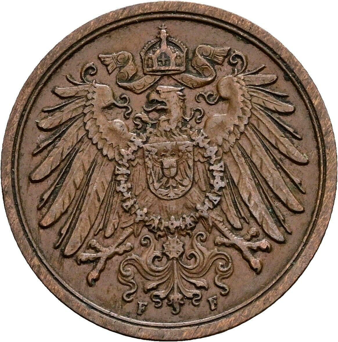 2 Pfennig 1915 F – Rückseite