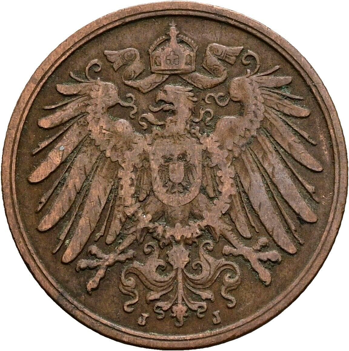 2 Pfennig 1911 J – Rückseite