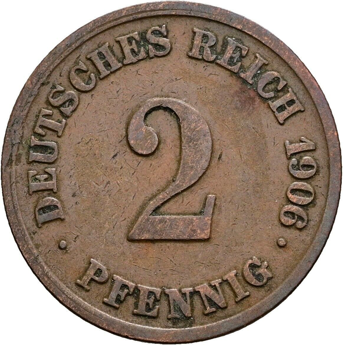 2 Pfennig 1906 G – Vorderseite