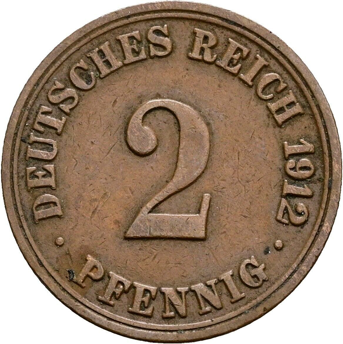 2 Pfennig 1912 A – Vorderseite