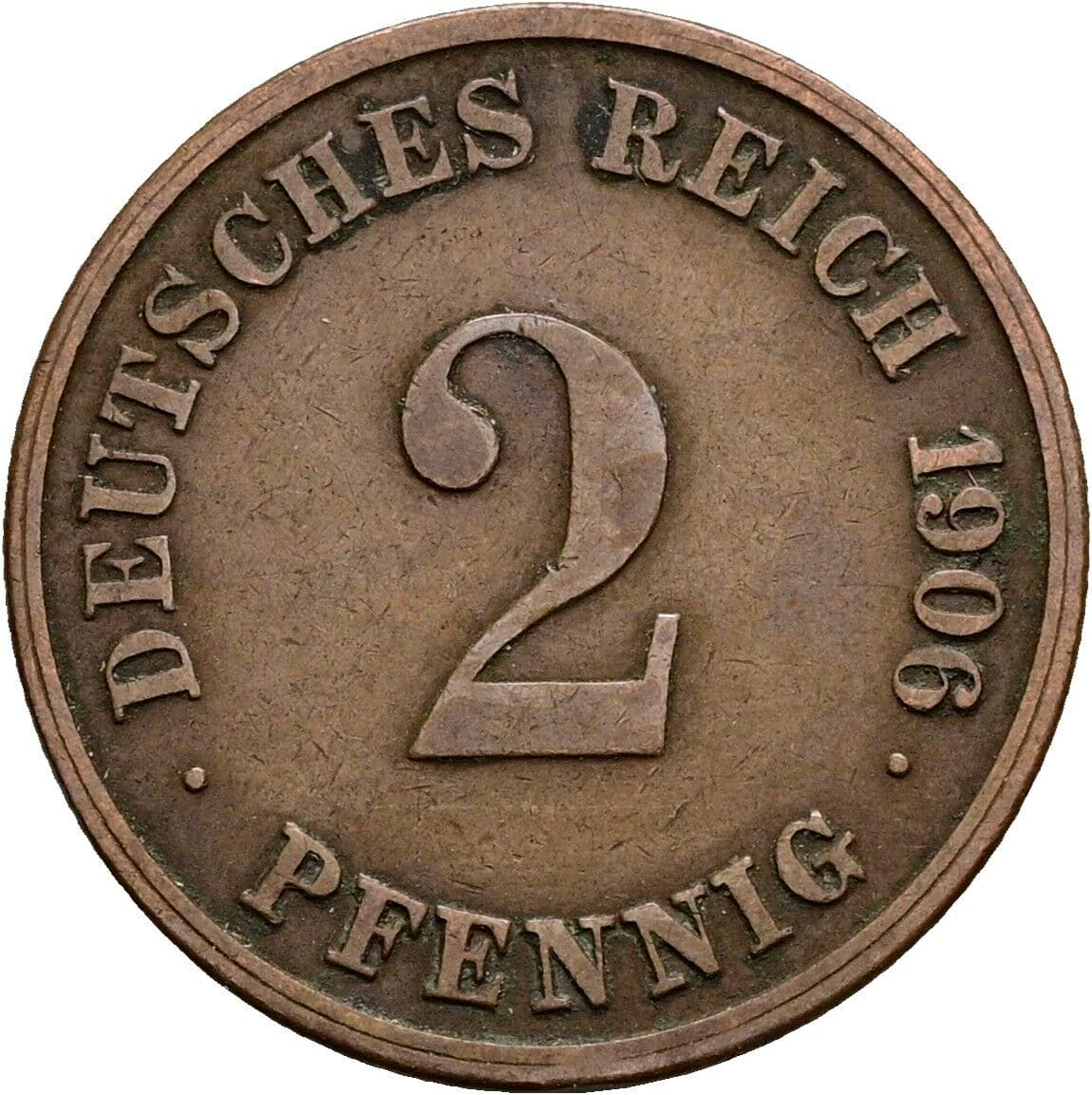 2 Pfennig 1906 G – Vorderseite