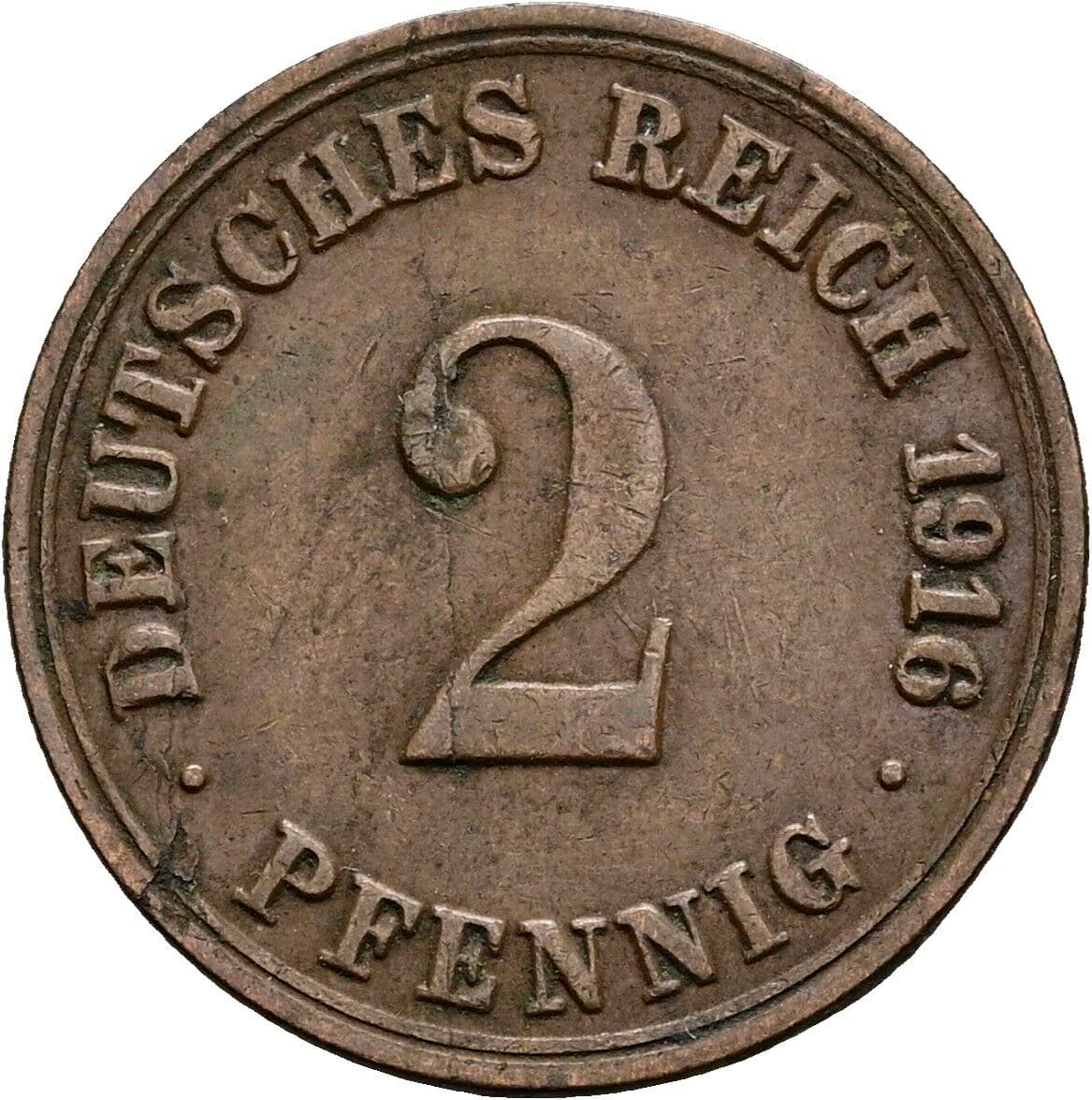 2 Pfennig 1916 A – Vorderseite