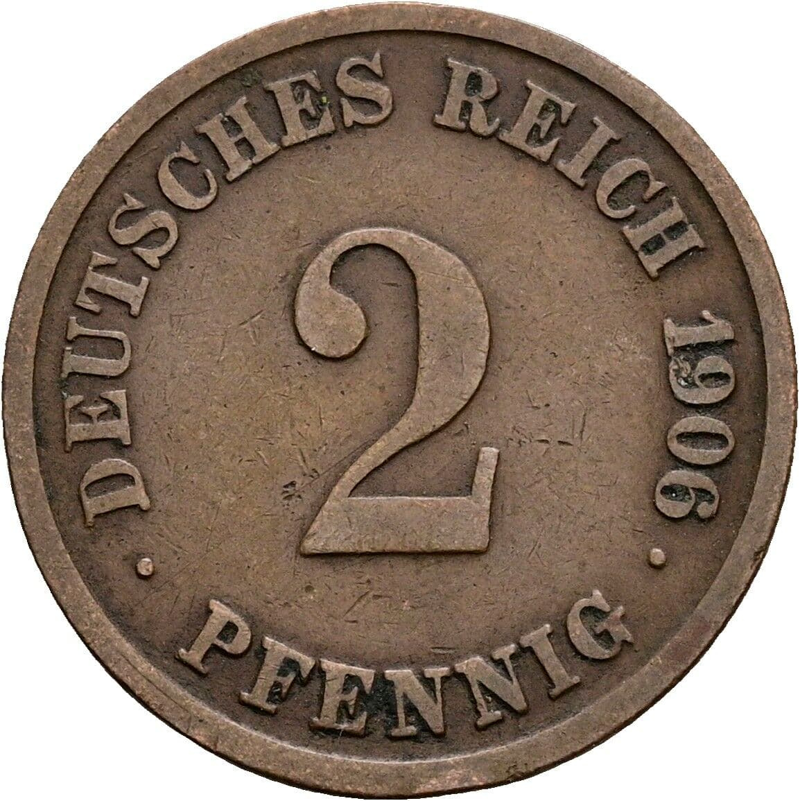 2 Pfennig 1906 G – Vorderseite
