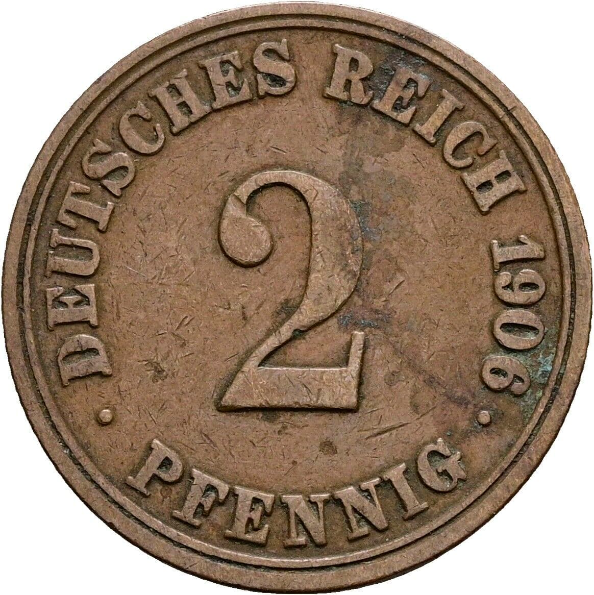 2 Pfennig 1906 A – Vorderseite