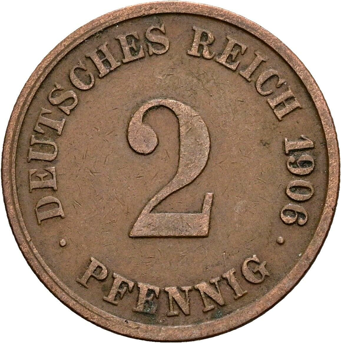 2 Pfennig 1906 G – Vorderseite