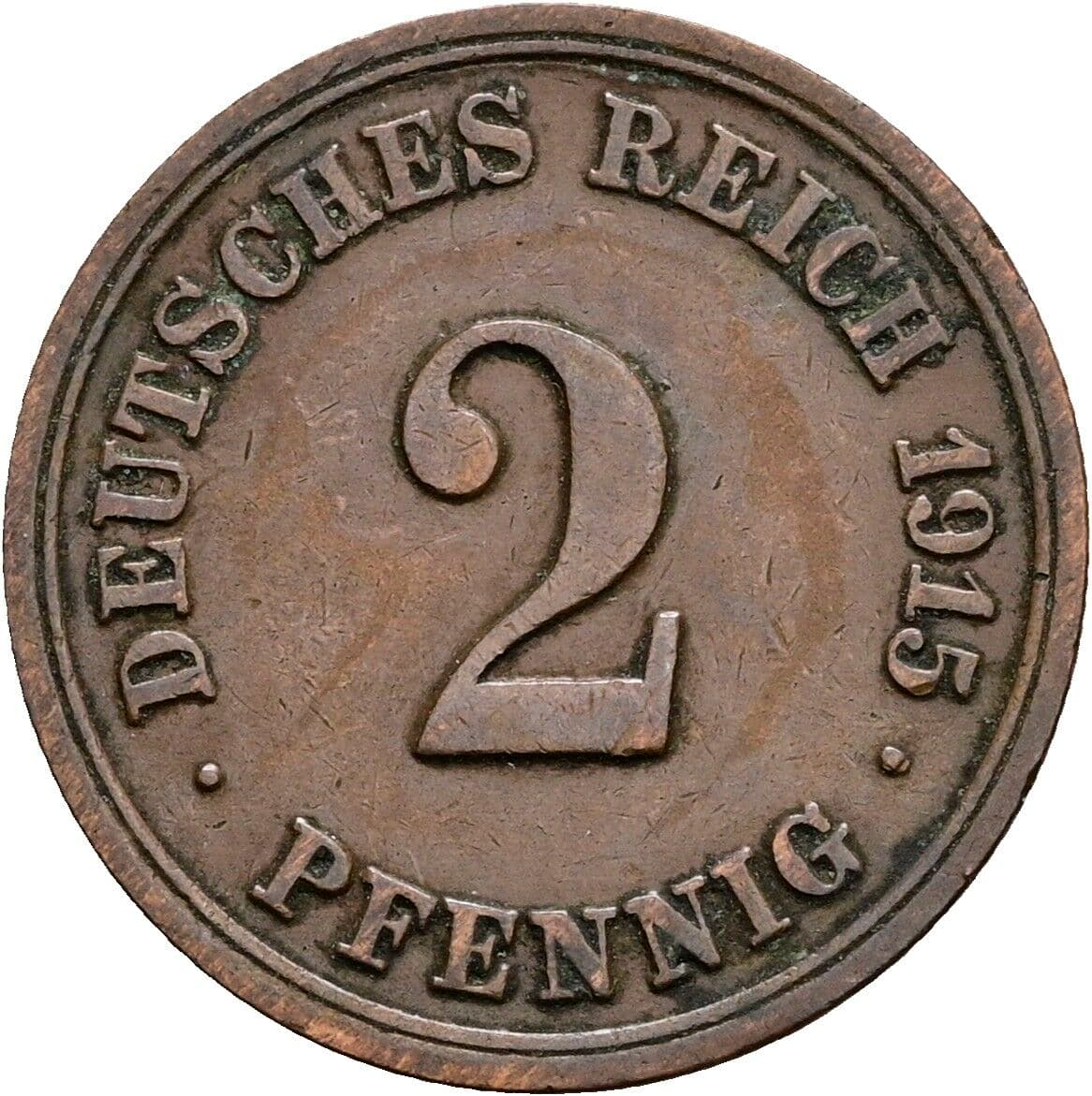 2 Pfennig 1915 F – Vorderseite