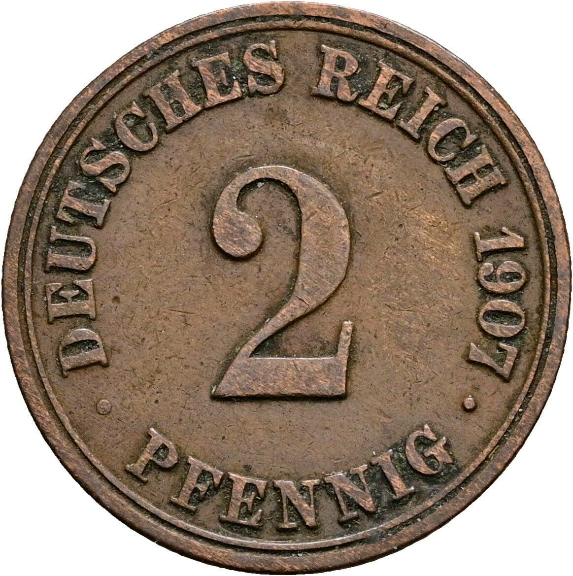 2 Pfennig 1907 A – Vorderseite