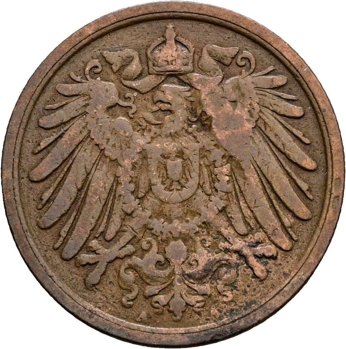 2 Pfennig 1907 A – Rückseite