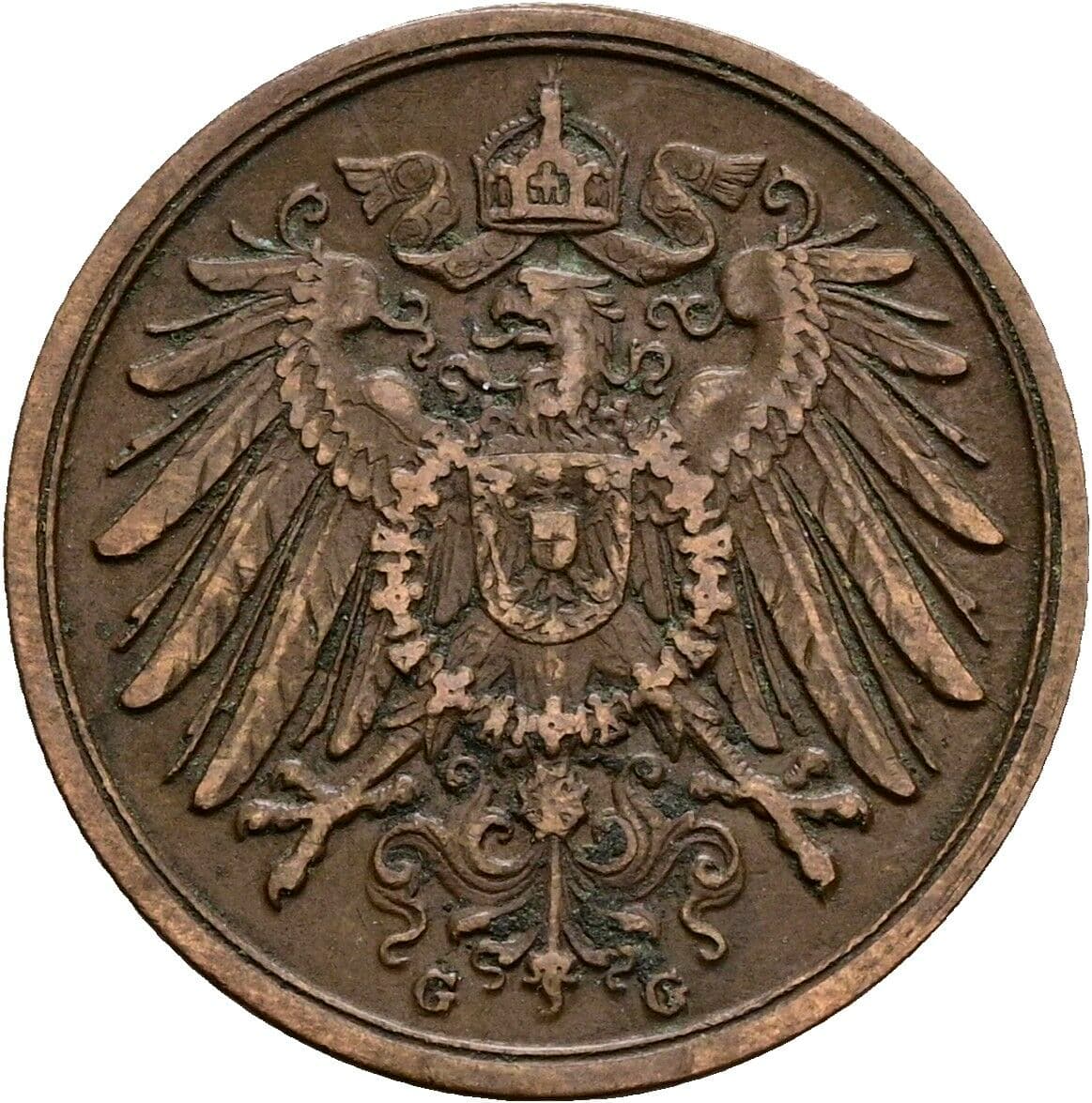 2 Pfennig 1911 G – Rückseite