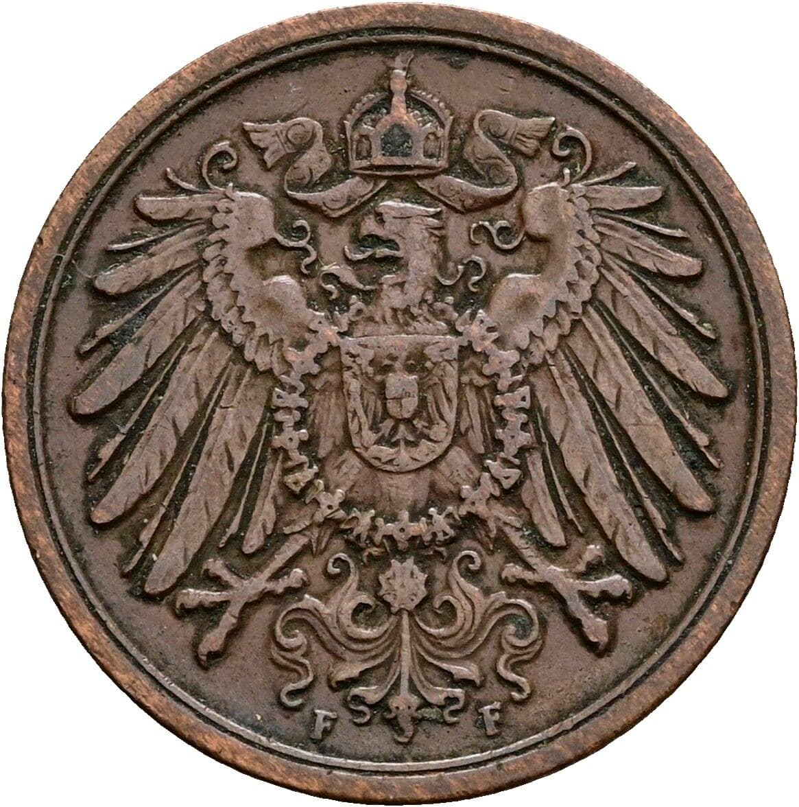 2 Pfennig 1915 F – Rückseite